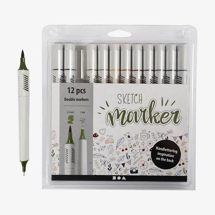 creativ-Company-Sketch-Marker-12Stueck-2Spitzen-Dezente-FArben-1mm-und-2-5mm-Filzstifte-Stift-und-Verpackung-1