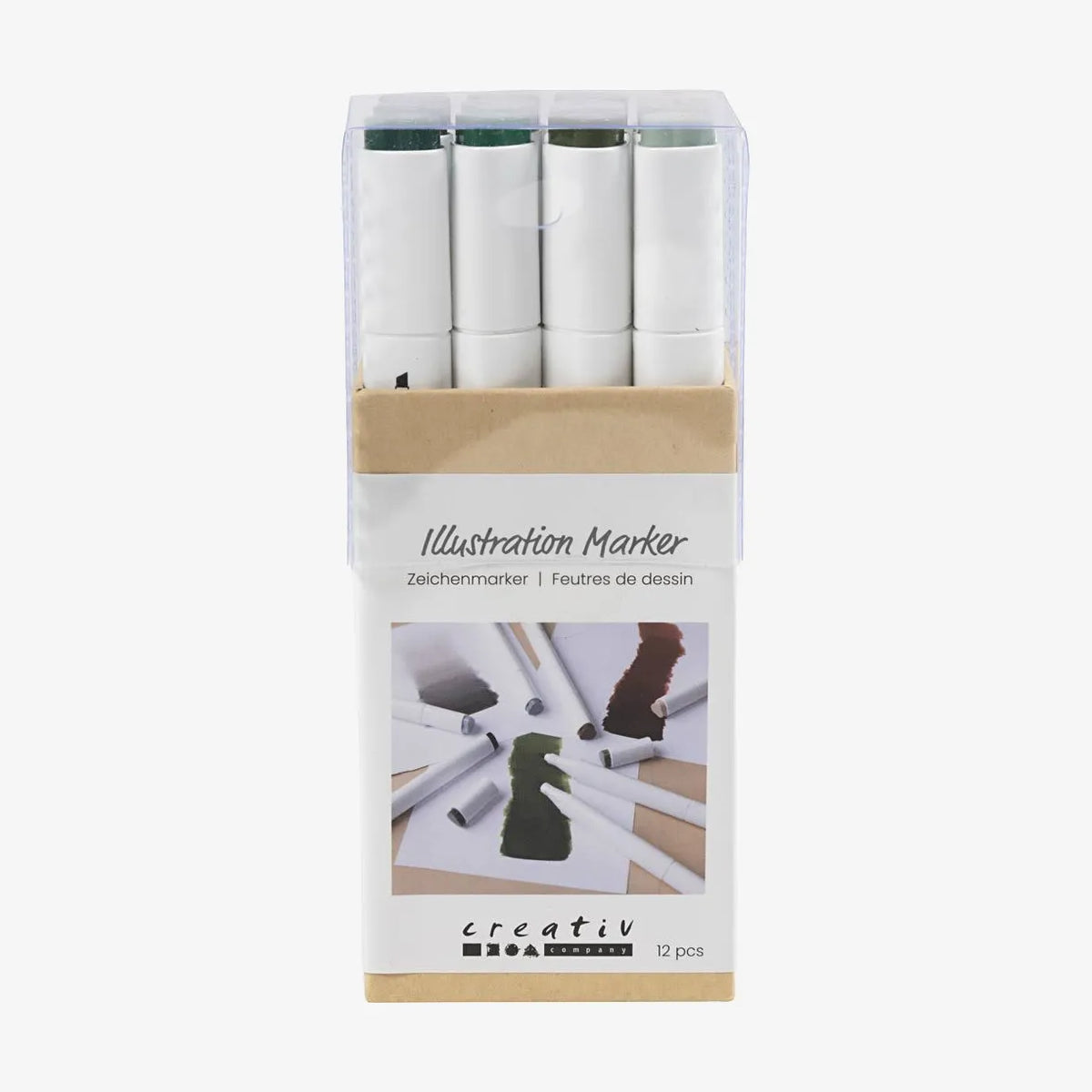 Creativ-Company-Twin-Marker-Alkoholmarker-NAturfarben-Doppelspitze-12er-Set-StifteProduktansicht-inVerpackung