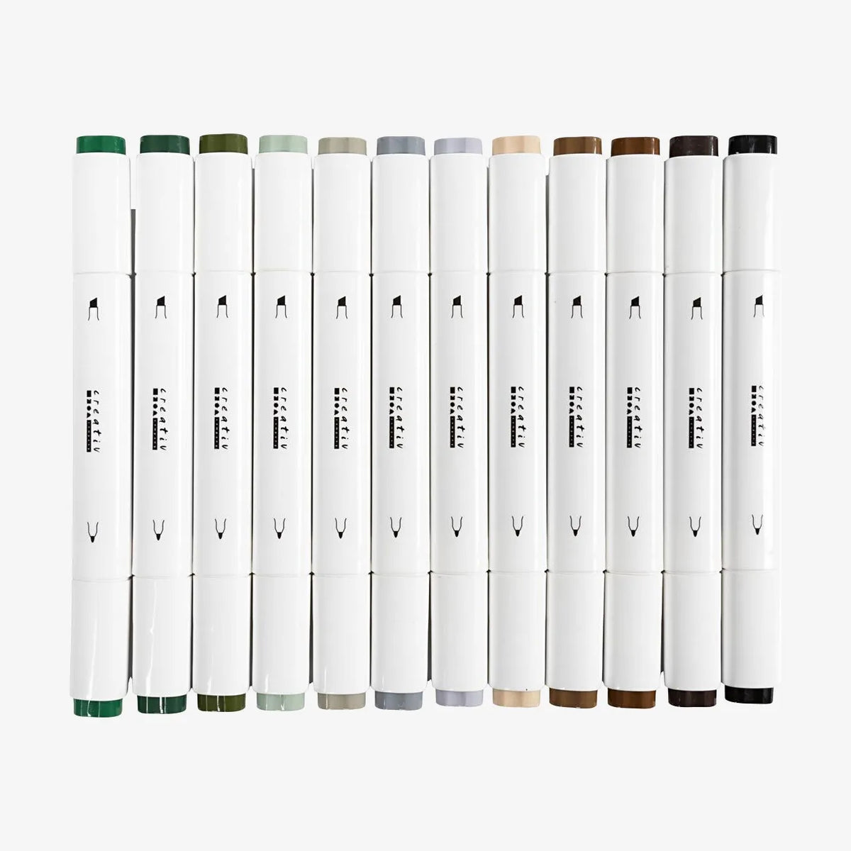 creativ-Company-Twin-Marker-Alkoholmarker-NAturfarben-Doppelspitze-12er-Set-StifteProduktansicht