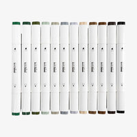 creativ-Company-Twin-Marker-Alkoholmarker-NAturfarben-Doppelspitze-12er-Set-StifteProduktansicht