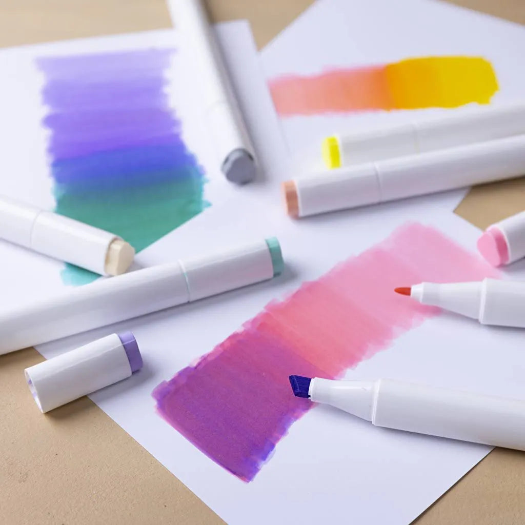 Creativ-Company-Twin-Marker-Alkoholmarker-Pastell-Doppelspitze-12er-Set-StifteProduktansicht-im-Beispiel