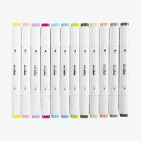 Creativ-Company-Twin-Marker-Alkoholmarker-Pastell-Doppelspitze-12er-Set-StifteProduktansicht