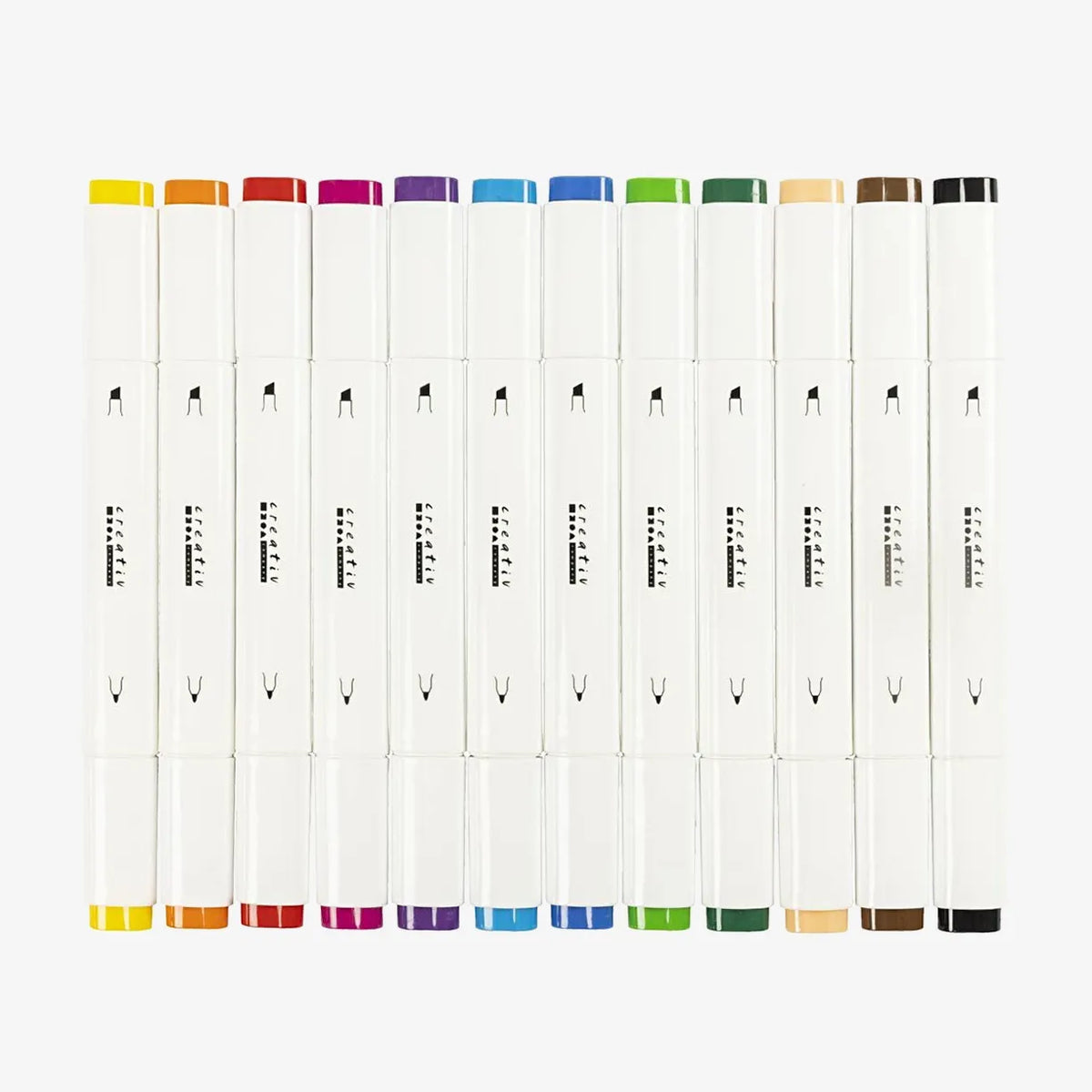 creativ-Company-Twin-Marker-Alkoholmarker-Standartfarben-Doppelspitze-12er-Set-StifteProduktansicht