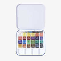 daler-rowney-aquafine-aquarell-set-24-naepfchen-reise-metallkasten-offen-von-vorn