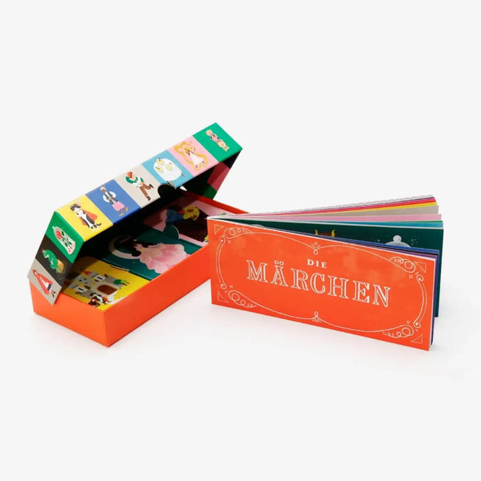 das-maerchen-memo-spiel-laurence-king-verlag-Box-Verpackung-geoeffnet-mitBooklett