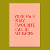 deli-cards-postkarte-favourite-face-din-a6-farbiger-Hintergrund
