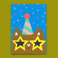 Postkarte | Deli Cards | Motiv: "Funky cat" | Ausgefallene Karte mit Katzen-Motiv zum Geburtstag