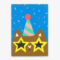 Postkarte | Deli Cards | Motiv: "Funky cat" | Ausgefallene Karte mit Katzen-Motiv zum Geburtstag