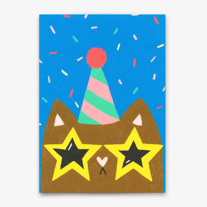 Postkarte | Deli Cards | Motiv: "Funky cat" | Ausgefallene Karte mit Katzen-Motiv zum Geburtstag