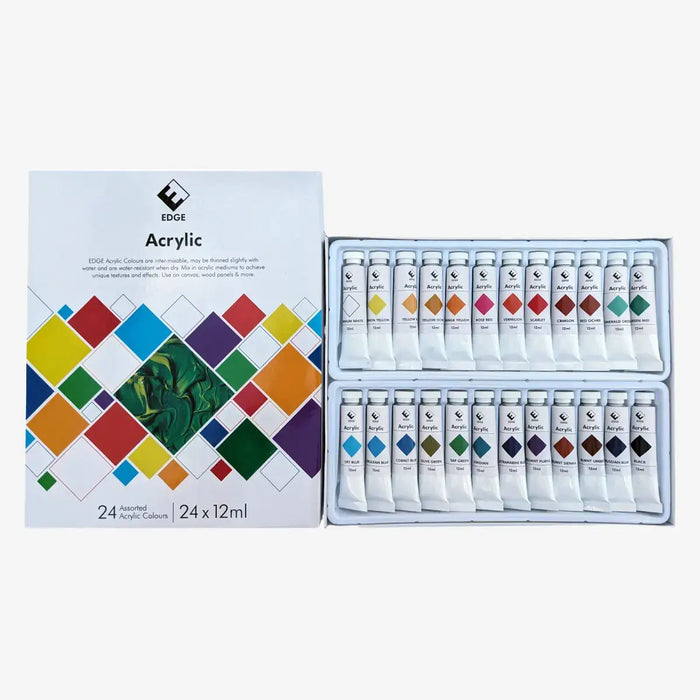 edge-Acryl-Set-24-Farben-a-12-ml-Tuben-Cover-Verpackung-goeffnet