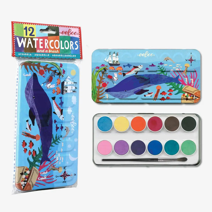 eeboo-Aquarellkasten-12-farben-Produktansicht-und-Verpackung
