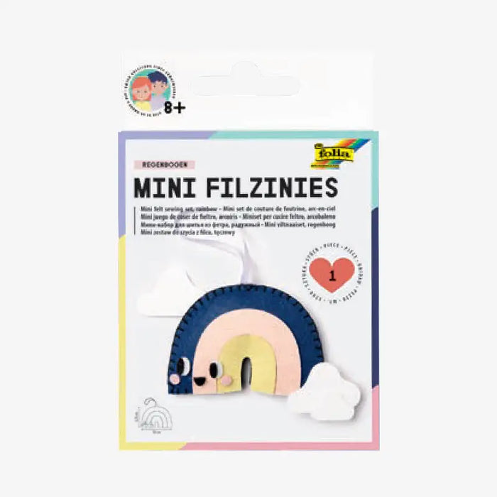 Mini Filzinies / Regenbogen / 15 teilig