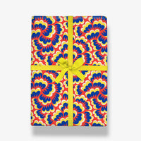 geschenkpapier-bombom-bright-blooms-roll-wrap-rolle-3m-Bogenansicht-als-Geschek-verpackung-mit-Ribbon