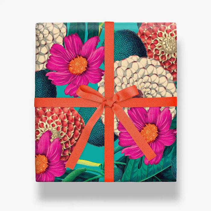 geschenkpapier-kew-gardens-botanic-dahlia-floral-rolle-3m-Bogenansicht-als_-Geschek-verpackung-mit-Ribbon