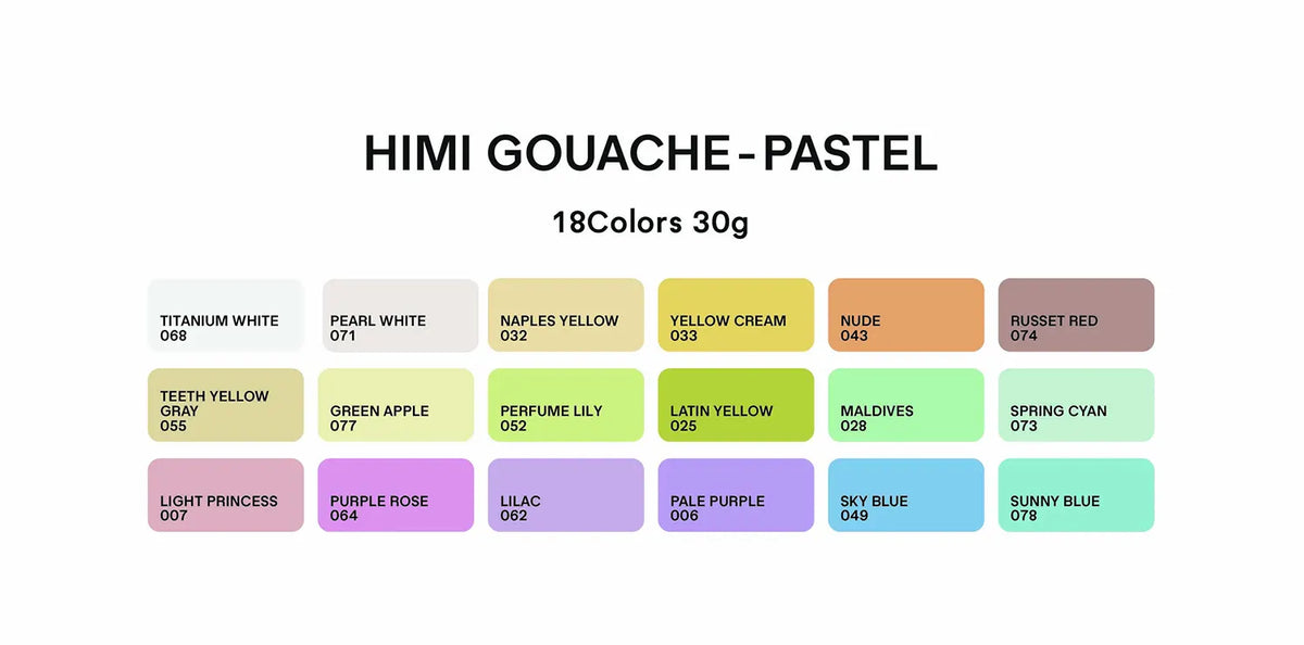 himi-pastel-jelly-gouache-set-18-farben-30g-purple-case-Farbkarte