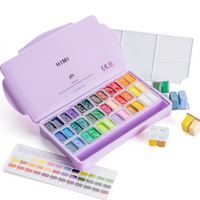 himi-twin-cup-jelly-gouache-set-36-farben-12g-purple-case-Produktansicht-in-Verpackung-geoeffnet-2
