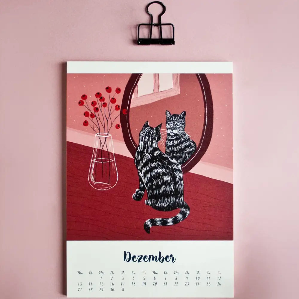 Jahreskalender-wandkalender-katja-rub-2027-format-a5-motiv-katzen-Coverblatt-Dezember