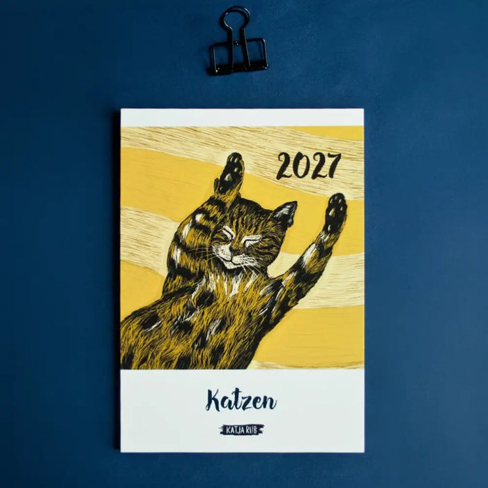 jahreskalender-wandkalender-katja-rub-2027-format-a5-motiv-katzen-Coverblatt