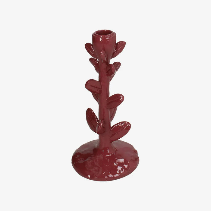kerzenstaender-blaetter-polyresin-rot-ca-11x11x22cm-Produktansicht