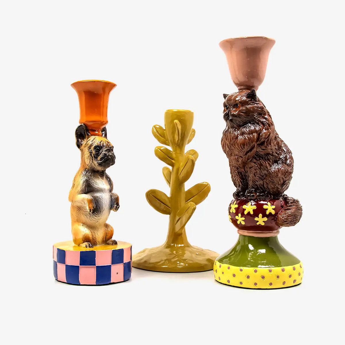 kerzenstaender-hund-Katze-Zweige-material-polyresin-3er-Ansicht