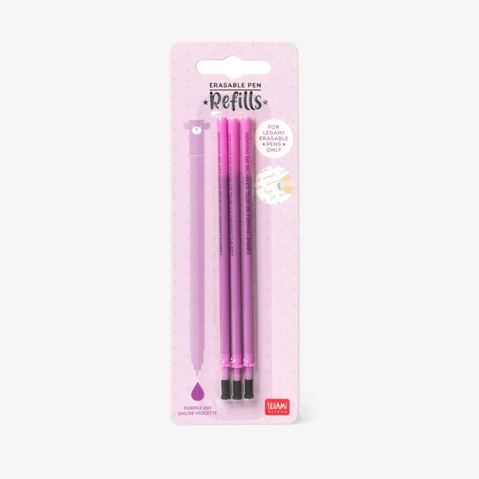 Legami-refill-Ersatzmine-fuer-loeschbaren-Gelstift-Erasable-Pen-Violette-Tinte-3er-Set-Produktansicht-in-Verpackung