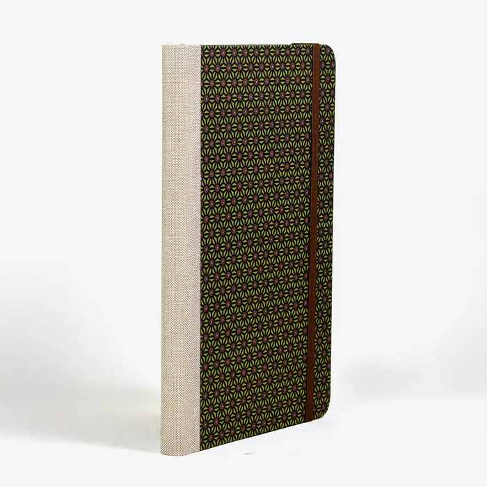 dotted-Format-A5small-bezogen-mit-Chiyogami-Ashanoa-olive-braun-auf-schwarz-cover-seitlich-hinten