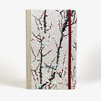 dotted-notizbuch-Format-A5small-bezogen-mit-Chiyogami-Zweige-mit-blueten-gross-auf-silber-cover-vorn
