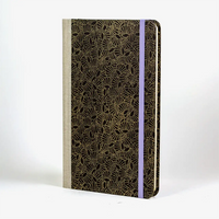 dotted-Notizbuch-Format-A5small-bezogen-mit-Chiyogami-drums-gold-dotted-auf-schwarz-cover-seitlich-vorn