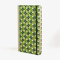 dotted-Notizbücher-Format-A5small-bezogen-mit-Katazome-Shi-rauten-gruen-pattern-cover-seitlich-vorn