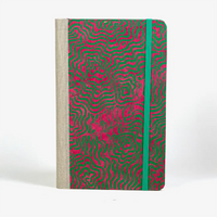 dotted-Notizbuch-Format-A5small-bezogen-mit-Lokta-Labyrinth-tiefes Smaragd- auf -magenta-cover-vorn