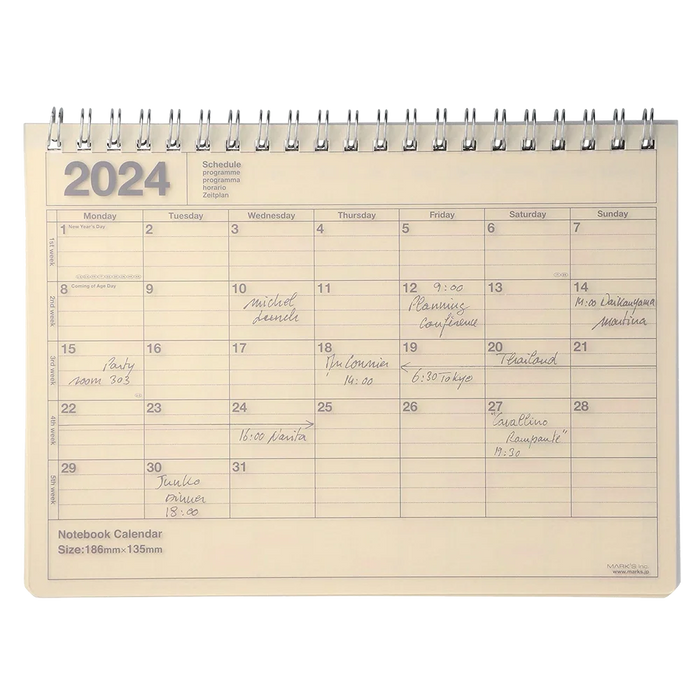 Wochenplaner / Notebook Kalender 2024 / Ivory
