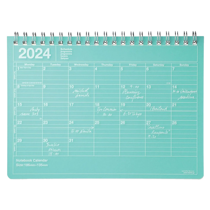 Wochenplaner / Notebook Kalender 2024 / Green