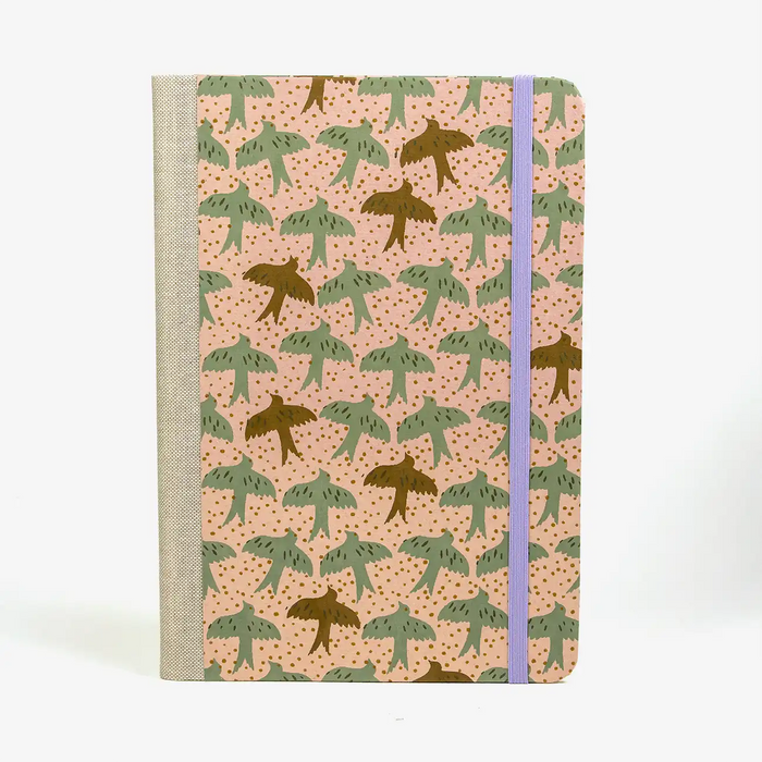 notizbuch-liniert-format-a5-144-seiten-bezogen-mit-Baumwollpapier-voegel-cover-vorn