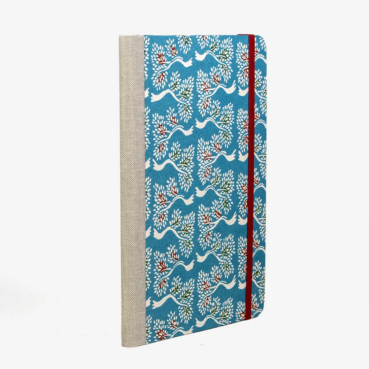 notizbuch-liniert-format-a5-144-seiten-bezogen-mit-KAtazome-Shi-baeume-blau-seitlich-cover-hinten