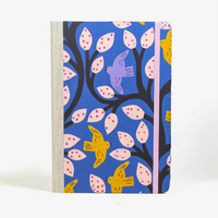 Notizbuch-liniert-format-a5-144-seiten-bezogen-mit-Offset-voegel-blau-cover-vorn