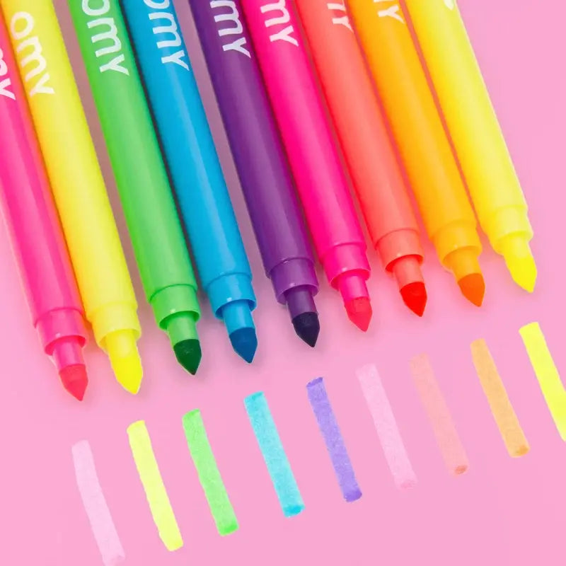 omy-filzstifte-flureszierend-9er-set-Farbe-Ansicht-Strich-und-Stiftespitze