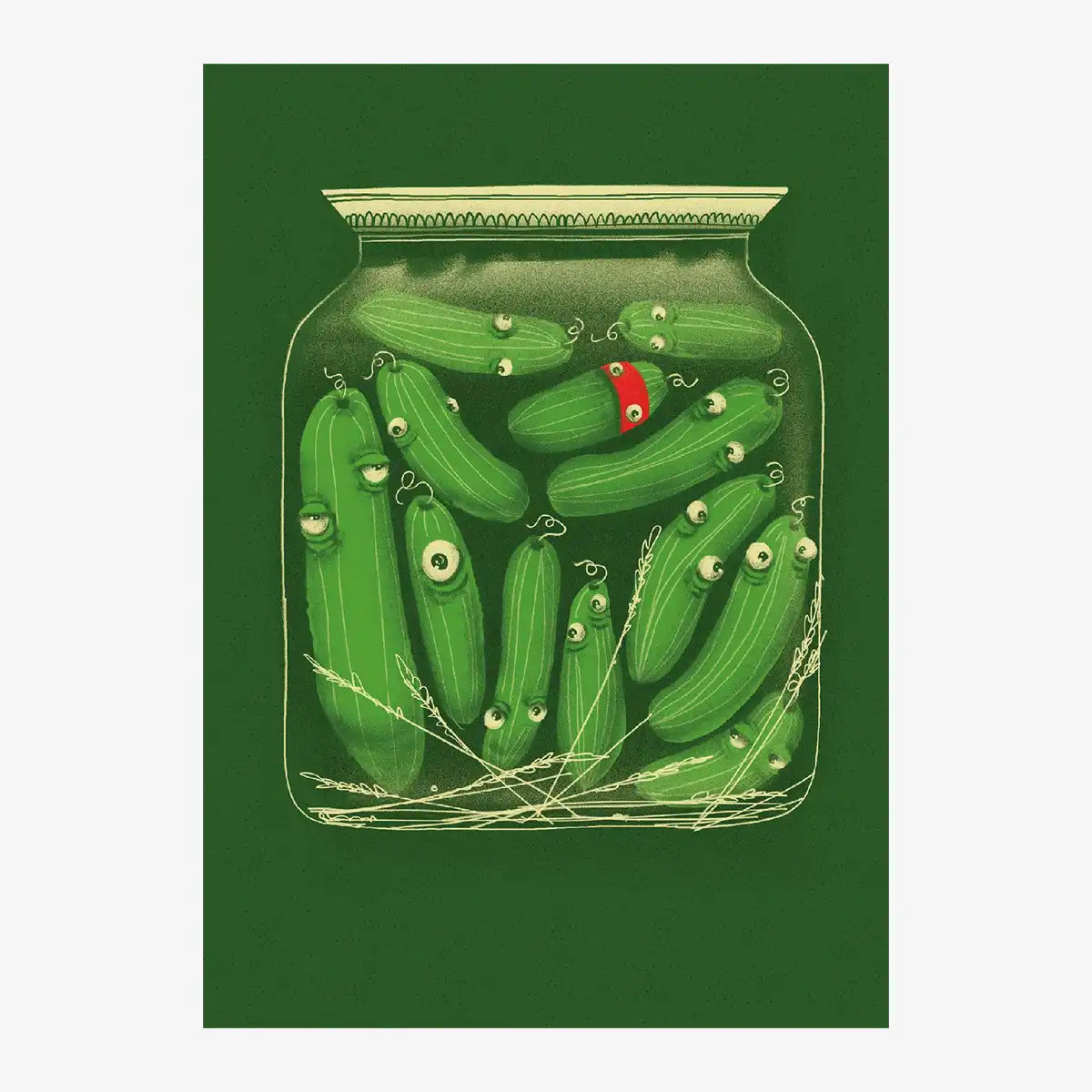 postkarte-gurke-im-Glass-format-a6