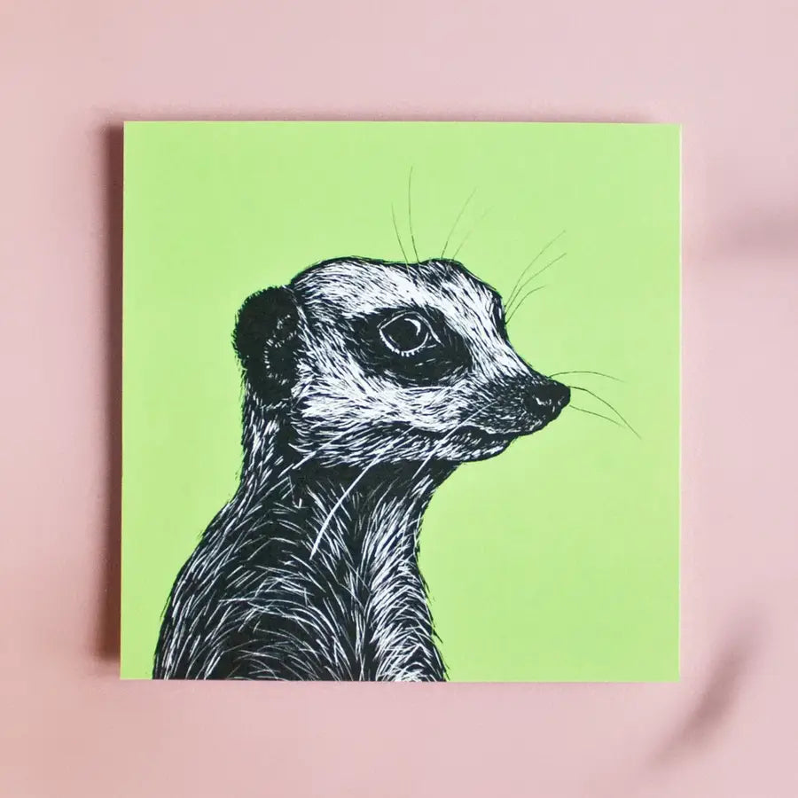 Postkarte | Katja Rub | Format: Quadratisch | Motiv: Erdmännchen