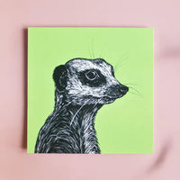 Postkarte | Katja Rub | Format: Quadratisch | Motiv: Erdmännchen