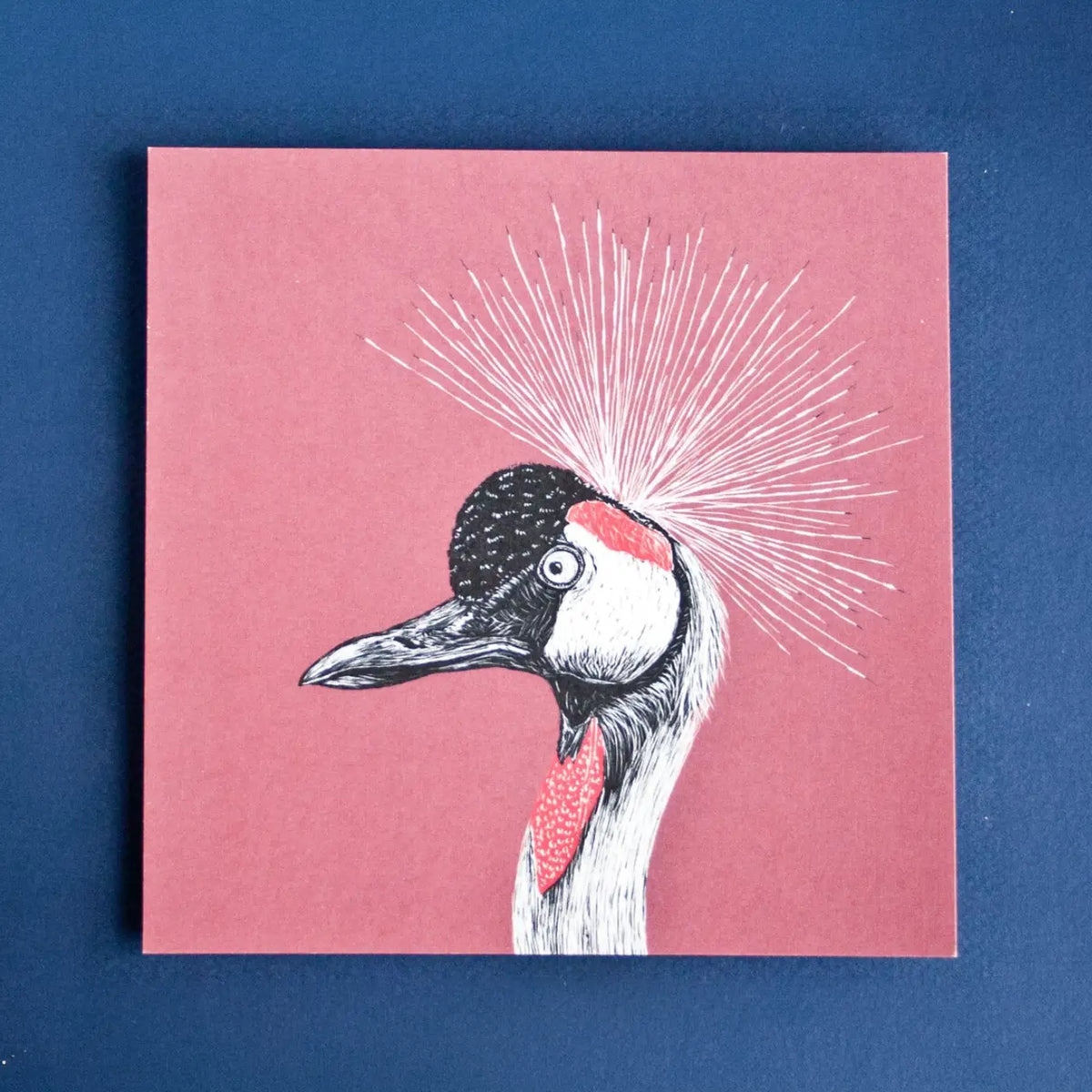 Postkarte | Katja Rub | Format: Quadratisch | Motiv: Kronenkranich