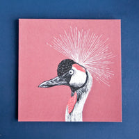 Postkarte | Katja Rub | Format: Quadratisch | Motiv: Kronenkranich