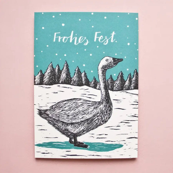 postkarte-katja-rub-motiv-Weihnachts-GAns-Vorderansicht