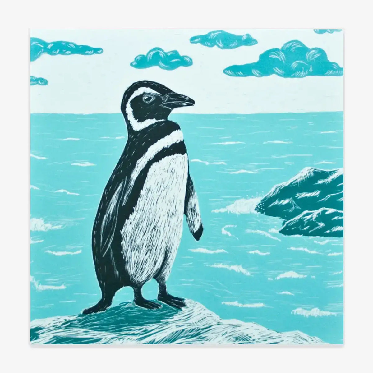 Quadratische Postkarte / Pinguin