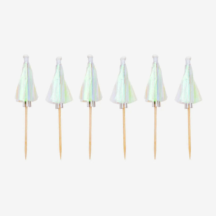 YEY! Let's Party / Picker Schirmchen / irisierend / 8,3cm / 12 Stück