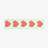Taftband / Pixel Herzen / 38mm_breitx3m_lang