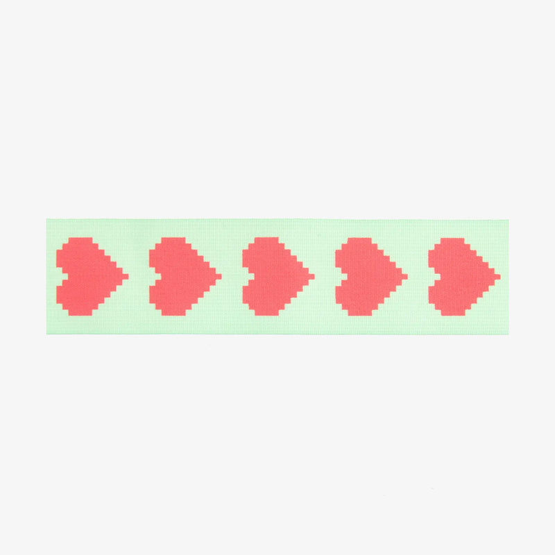 Taftband / Pixel Herzen / 38mm_breitx3m_lang