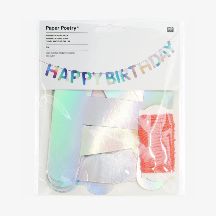 Girlande / Happy Birthday / Irisierend 5m / Paper Poetry