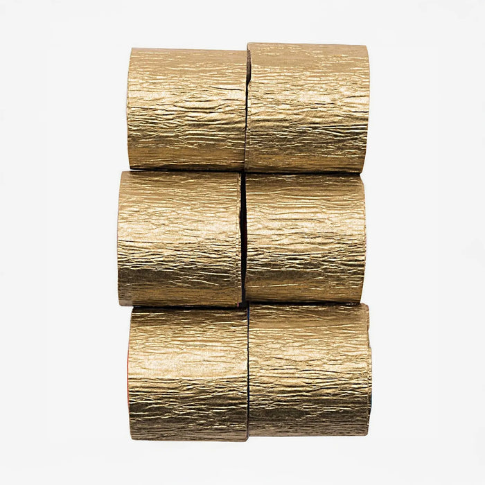 Kreppbänder / Gold  / 3,5cm x 10m_lang /  6 Stück
