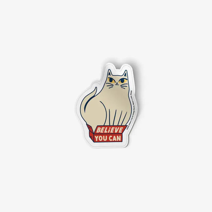 sticker-badge-bomb-allison-cole-believe-you-can-cat-white-Aufkleber