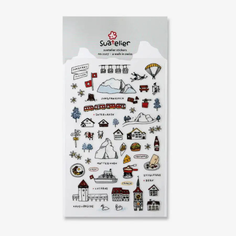 Suatelier | Sticker | daily Deco Sticker | a walk in swiss | 10x19cm